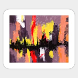 Vibrant Night abstract oil painting Sticker